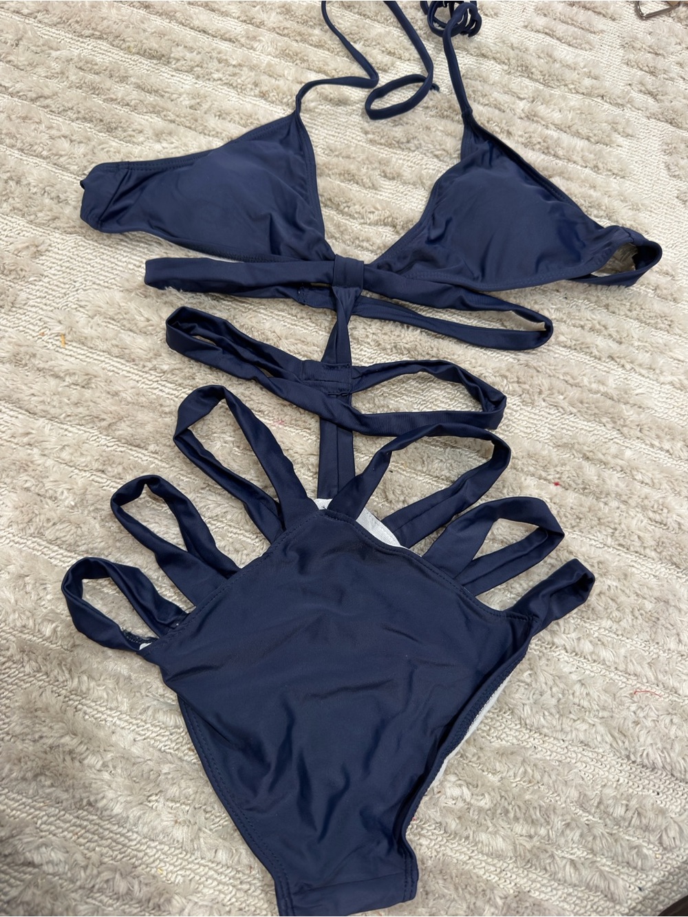 Tommy Bahama Navy Blue Strappy One-Piece Swimsuit